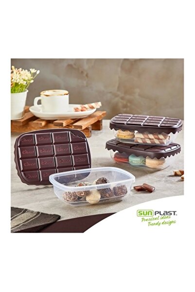 Sun Plastik Choco Box 3 Lü Saklama Kabı