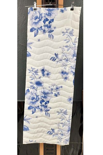 Ogi Home Cotton Multi-Purpose Patterned Single Pique, Bed Cover (160X230) - Blue-White