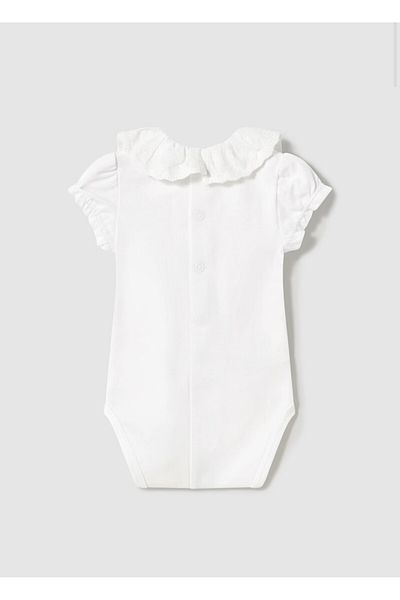 MAYORAL Baby Girl Scalloped Short Sleeve Body White