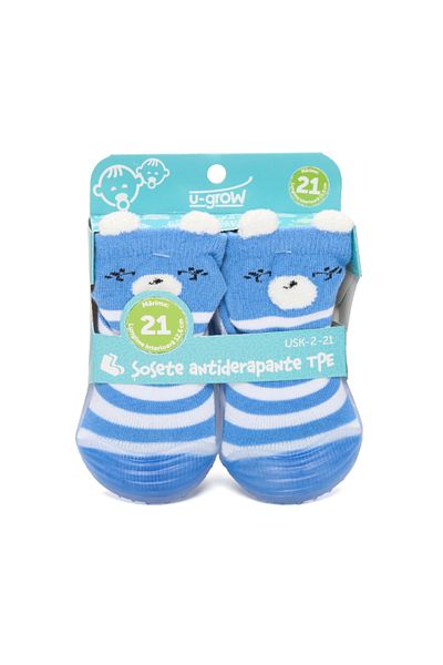 U-Grow Socks Anti-slip socks, blue, size 21, U-Grow