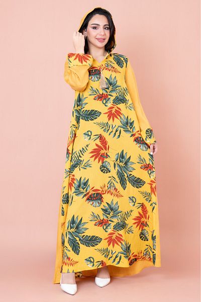 IKKXA Maghrebi Leaf Hooded Jalabiya
