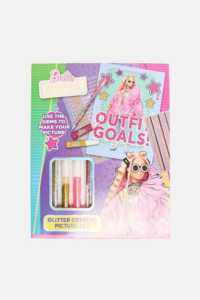 Barbie 12 Pcs Glitter Crystal Picture Set