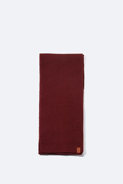 Avva Men's Claret Red Corded Scarf A32y9430