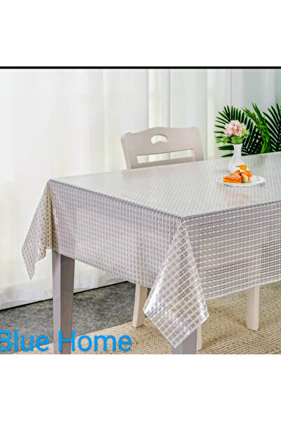 Blue Home مفرش طاولة زيتي شفاف من مادة PVC قابل للمسح ومقاوم للبقع وغير قابل للانزلاق / اللون: كريمي