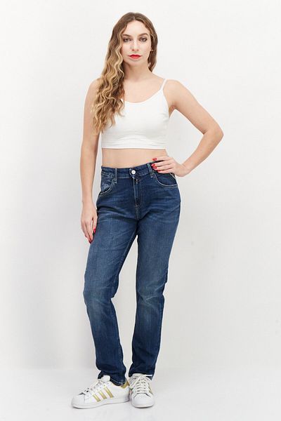 Replay Women Regular Fit Marty Stretchable Jeans, Washed Indigo