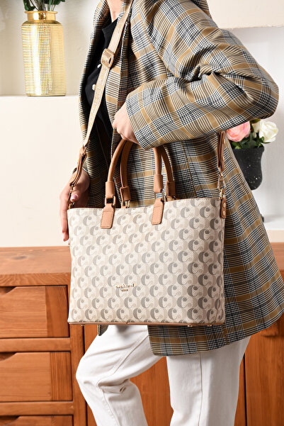 Cacharel Paris Women's Hand and Shoulder Bag Monogram Fabric