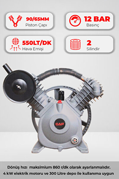 GAP KOMPRESÖR Kompresör Kafası Çift Piston 12 Bar Pistonlu Gk2090