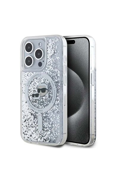 Karl Lagerfeld Θήκη για iPhone 15 Pro Max Liquid Glitter MagSafe, Karl Lagerfeld - Διαφανής