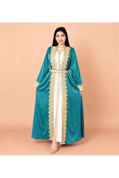 IKKXA Belted Elegant 2-Piece Kaftan