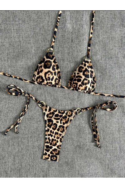 ARHEZ TEKSTİL Leopard Printed Bikini Set