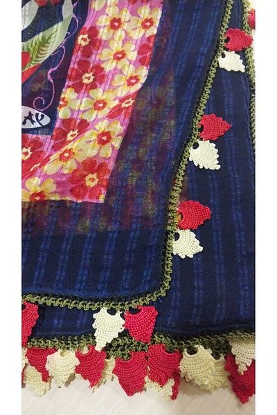 Papatyam Handcrafted Crochet Embroidered Writing/Crochet Embroidered/3.5 Edge Embroidered Writing/Dowry Yemeni/100X100/Polyester