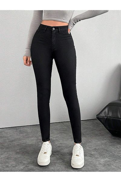 Dema Black Lycra Fabric Skinny Pants