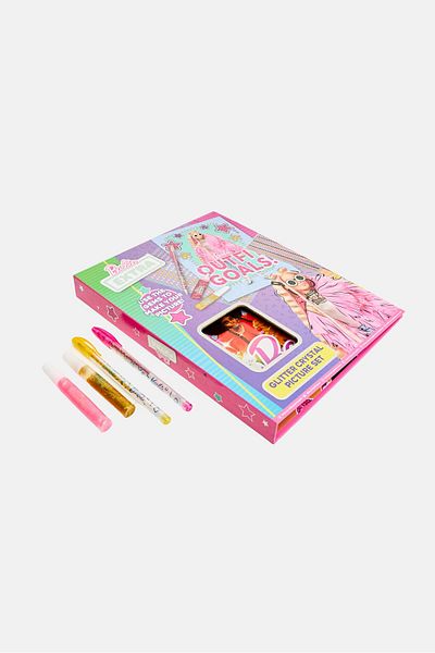 Barbie 12 Pcs Glitter Crystal Picture Set