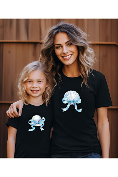 ASELİNDA Tricou combinat mama-fiica cu imprimeu perlat (produsul unic adauga ...