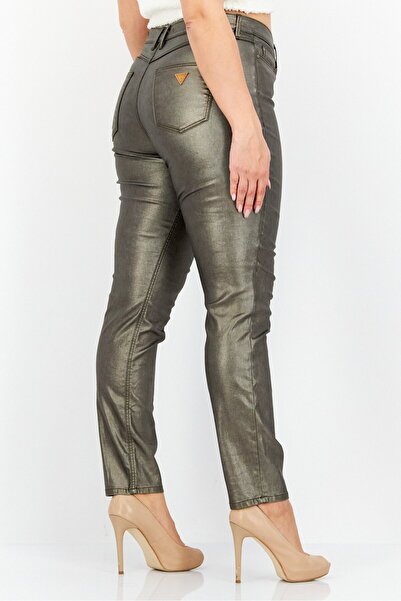 Guess Women Skinny Fit Plain Jeans, Olive