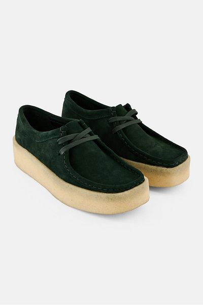 CLARKS Women Wallabee Cup Standard Fit Lace Up Casual Shoes, Dark Green