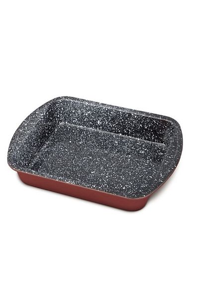 Blaumann Carbon steel oven tray, size 35x27x6.5 cm, ceramic marble coating, 2 layers