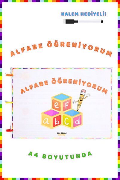 The Grade Yaz Sil Alfabe Kartları Eğitici Alfabe Seti Eğitici Oyuncak Etkinli...