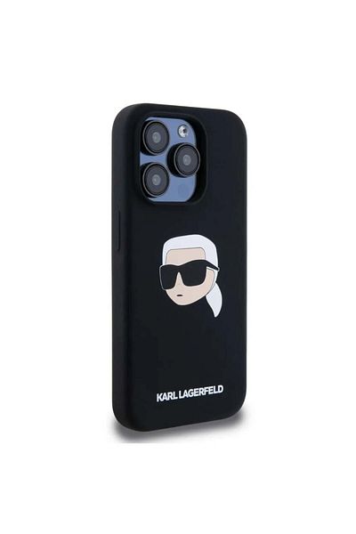 Karl Lagerfeld Carcasă pentru iPhone 15 Pro Max, silicon MagSafe, Karl Lagerfeld - Negru