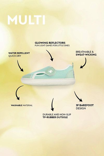 HOPFRÖG Multi Green Mix Barefoot Dětské Boty