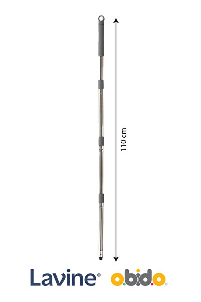 obido Sillgech Fırça - Mop Sopası 4 Parçalı Paslanmaz Çelik Saplı