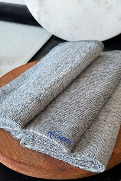 Micro Clean Missclean ( 3 Adet ) Mikrofiber Mutfak Bezi Gri Renk 40*40 Cm