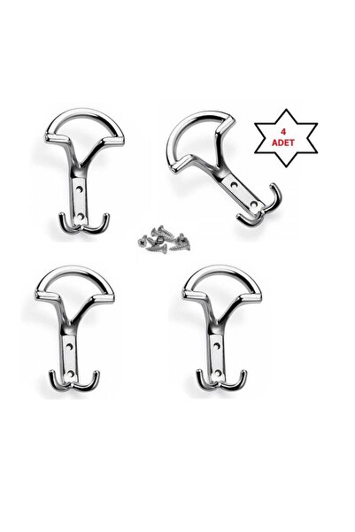 Sese Krom Portmanto Vestiyer Askısı Metal 4 Adet
