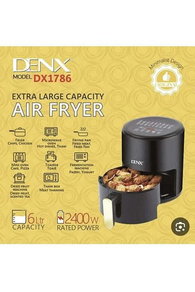 Denx مقلاة هوائية موديل dx1786 سعة كبيرة جدًا