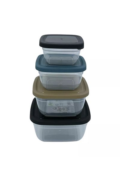 Bulutlife 4-Piece Square Storage Container (500ml- 900ml- 1500ml- 2400ml)