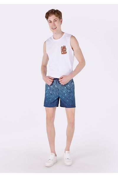 Colin's Pantaloni scurți de baie pentru bărbați, cu imprimeu slim, albastru marin