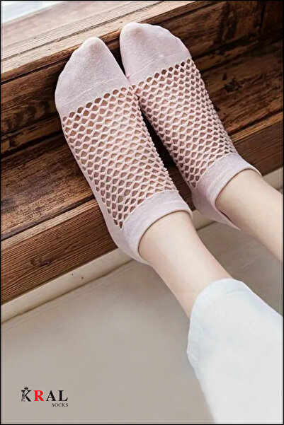 KRAL SOCKS Дамски ботуши (6 чифта) Четвърт чорап, мрежест модел, комплект памучни чорапи, които не изпотяват