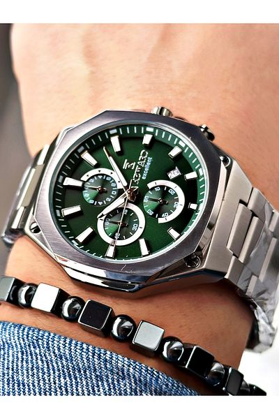 Reward Smoked Color Square Model Functional Men's Wristwatch + Bracelet with Gift
