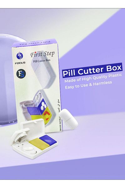 First Step Pill Cutter – Compact Pill Splitter with Stainless Blade | Precise & Portable (2 Colors)