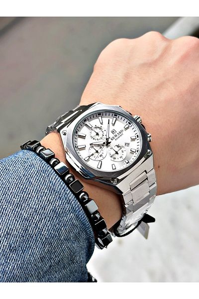 Reward Smoked Color Square Model Functional Men's Wristwatch + Bracelet with Gift