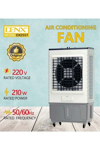 Denx مبرد هواء صحراوي محمول بثلاث سرعات 60 لتر 220 فولت 210 واط مساحة تبريد 90 متر