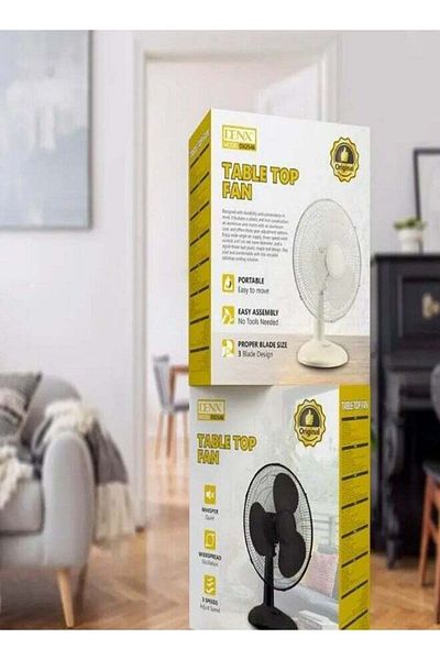 Denx مروحة سطح الطاولة DX2546 بيضاء