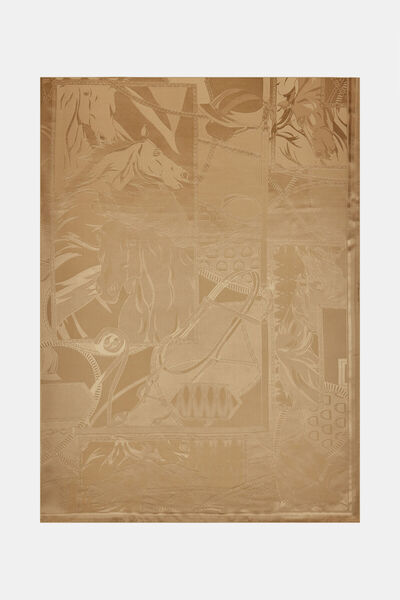 Vakko شال جاكار فاسوني جاكار بيج اللون البيج