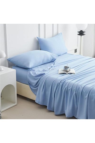 Kotonia Home Bed Sheet, 100% Cotton, Olandina Color, 220x240 Cm, Blue