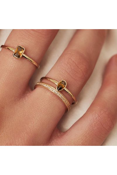 Isabel Bernard Baguette 14 Karat Ring, Stapelring 52
