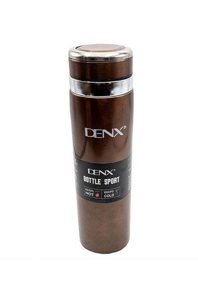 Denx زجاجة معزولة من الفولاذ المقاوم للصدأ سعة 1 لتر - قارورة مفرغة مزدوجة الجدار، زجاجة مياه للمشروبات الساخنة والباردة،