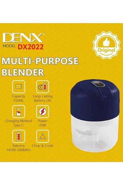 Denx Electric Garlic Chopper,Cordless Mini Chopper with USB Rechargeable,304 Stainless Steel Blade,250ml