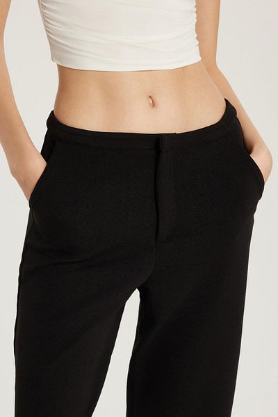 Tudors Women's Slim Fit Slim Fit Wide Leg Black Trousers