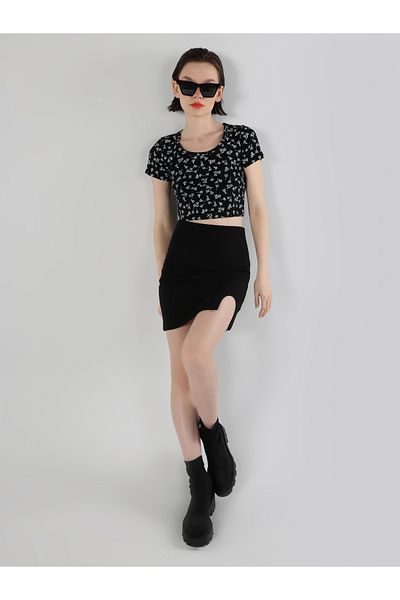 Colin's Women's Navy Blue T-Shirt - Sleeves