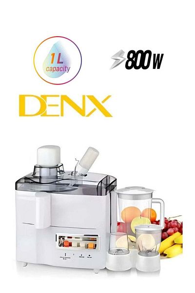 Denx محضر طعام ٤ في ١ مع ٢٩ وظيفة (خلاط، مطحنة، محضر طعام، مفرمة) | ١ لتر | ٨٠٠