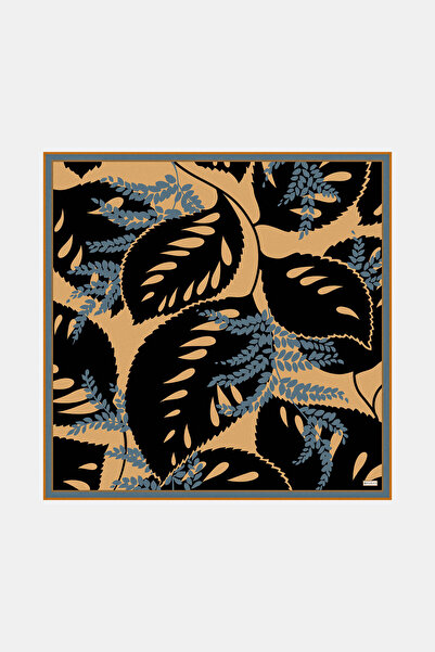 Vakko CAMEL ÇİÇEK DESENLİ TWILL EŞARP