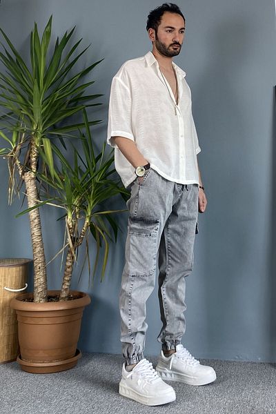 Alışveriş Sokağı Boyfriend Jogger Cargo Jeans με ελαστικά πόδια