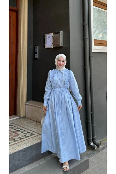 lurex moda Boydan Düğmeli Elbise