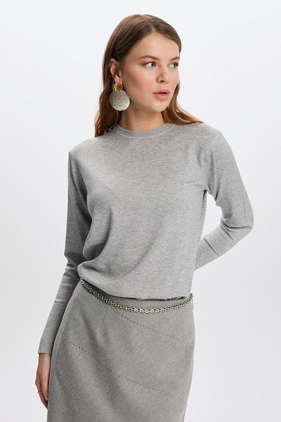Zühre Crew Neck Gray Knitwear Sweater B-0122