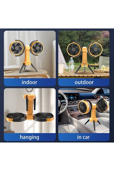Generic F 7300 New Car Fan 2024 Double Heads Outdoor Electric Fans