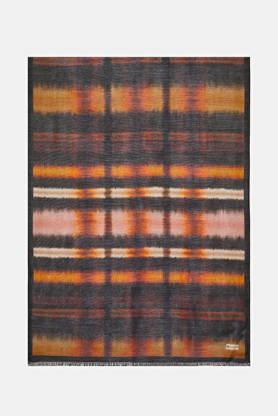 Vakko KAHVE GEOMETRİK DESENLİ YÜN/İPEK ŞAL